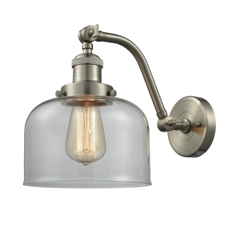 INNOVATIONS LIGHTING 515-1W-G72 FRANKLIN RESTORATION LARGE BELL 8 INCH ONE LIGHT UP AND DOWN CLEAR GLASS WALL SCONCE