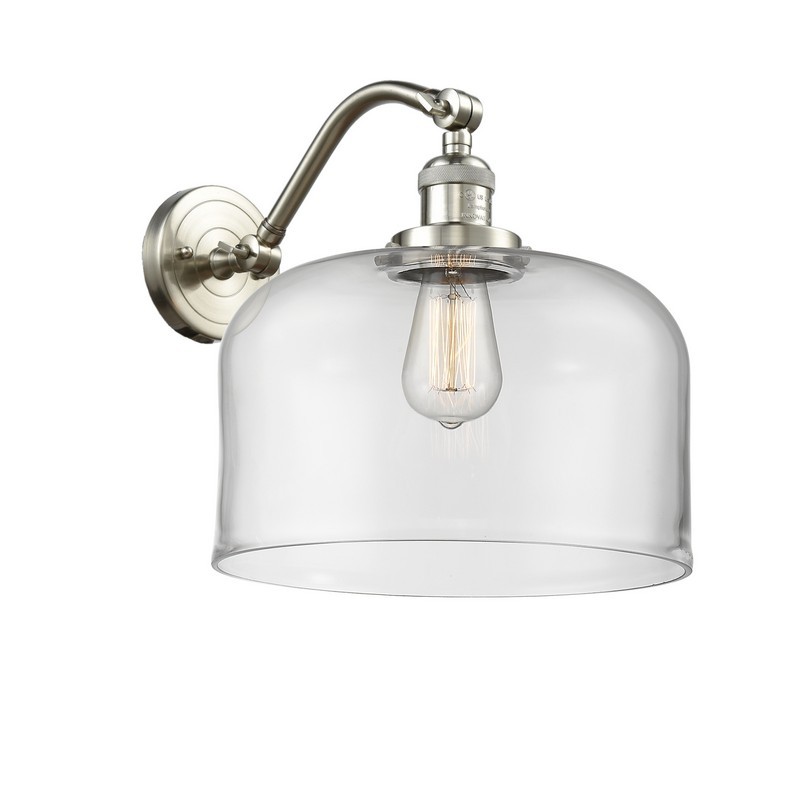 INNOVATIONS LIGHTING 515-1W-G72-L FRANKLIN RESTORATION X-LARGE BELL 12 INCH ONE LIGHT UP AND DOWN CLEAR GLASS WALL SCONCE