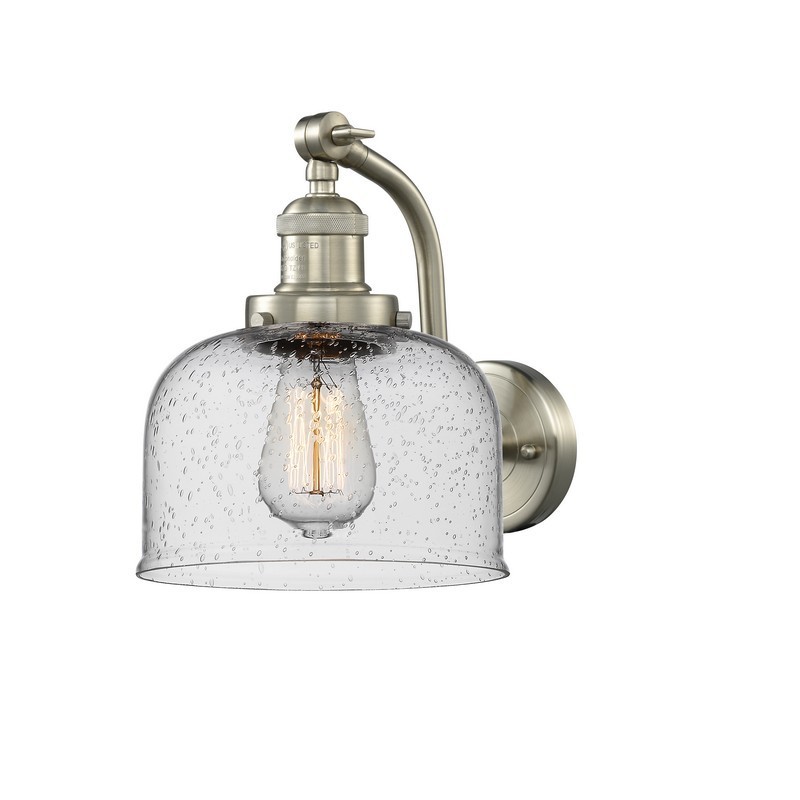 INNOVATIONS LIGHTING 515-1W-G74 FRANKLIN RESTORATION LARGE BELL 8 INCH ONE LIGHT UP AND DOWN SEEDY GLASS WALL SCONCE
