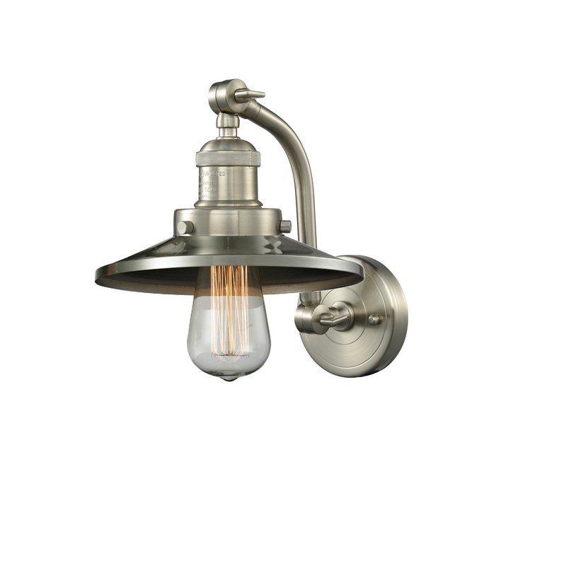 INNOVATIONS LIGHTING 515-1W-SN-M2 FRANKLIN RESTORATION RAILROAD 5 INCH ONE LIGHT UP AND DOWN METAL WALL SCONCE - BRUSHED SATIN NICKEL