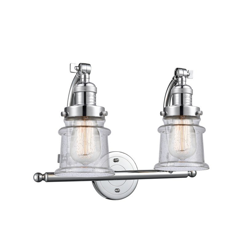 INNOVATIONS LIGHTING 515-2W-G184S FRANKLIN RESTORATION CANTON 2 LIGHT 18 INCH WALL MOUNT SEEDY GLASS VANITY LIGHT