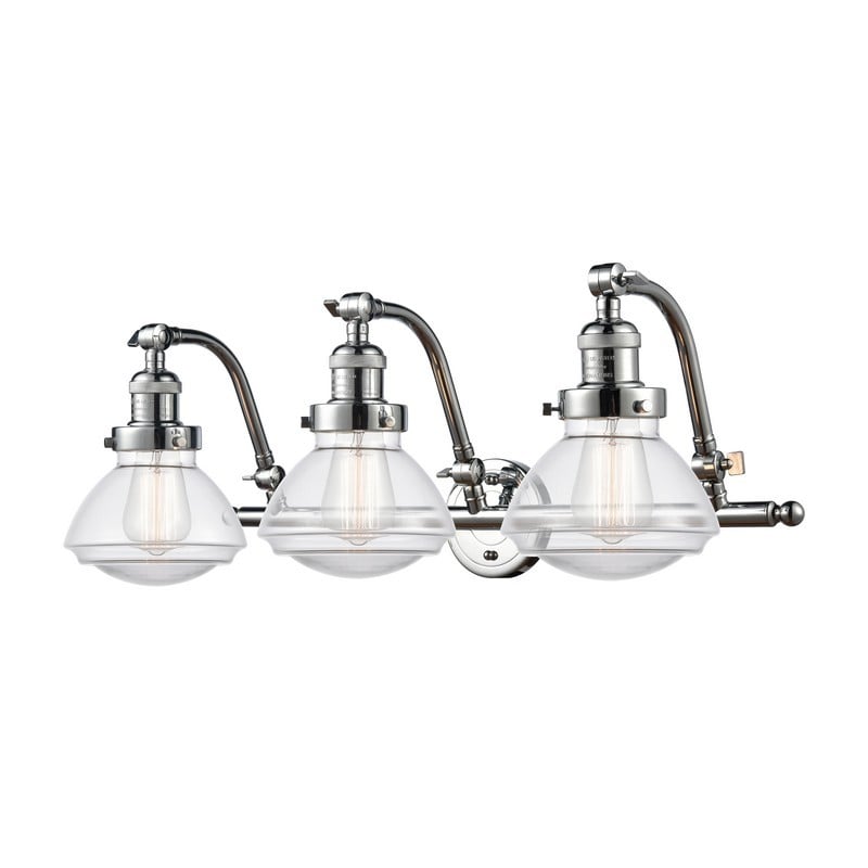 INNOVATIONS LIGHTING 515-3W-G322 FRANKLIN RESTORATION OLEAN 3 LIGHT 28 3/4 INCH CLEAR GLASS VANITY LIGHT