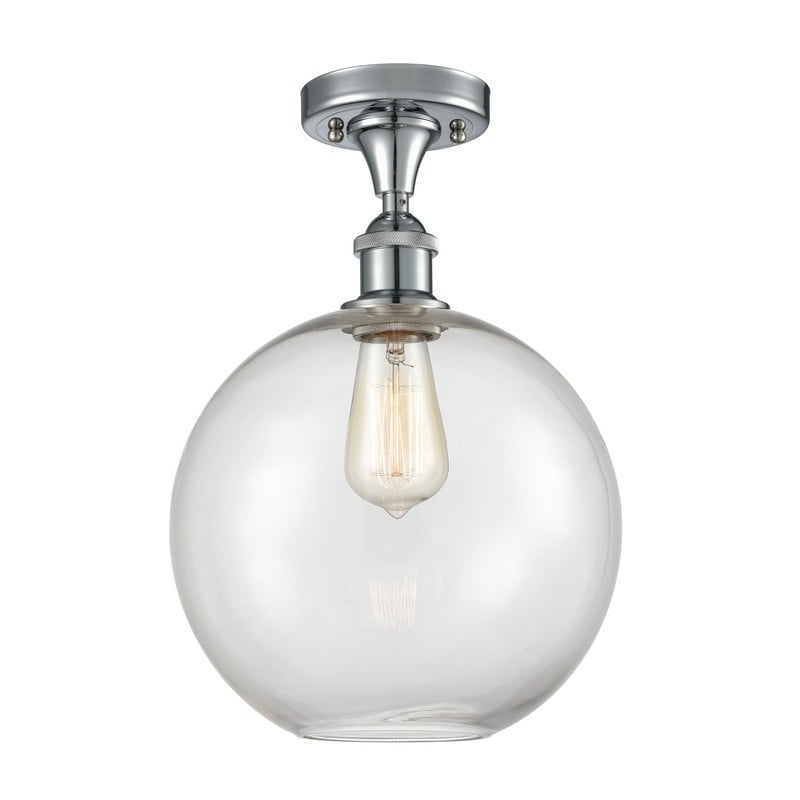 INNOVATIONS LIGHTING 516-1C-G122-10 BALLSTON LARGE ATHENS 10 INCH ONE LIGHT CLEAR GLASS SEMI-FLUSH MOUNT CEILING LIGHT