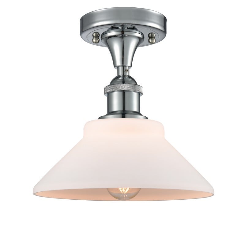 INNOVATIONS LIGHTING 516-1C-G131 BALLSTON ORWELL 8 3/8 INCH ONE LIGHT MATTE WHITE GLASS SEMI-FLUSH MOUNT CEILING LIGHT