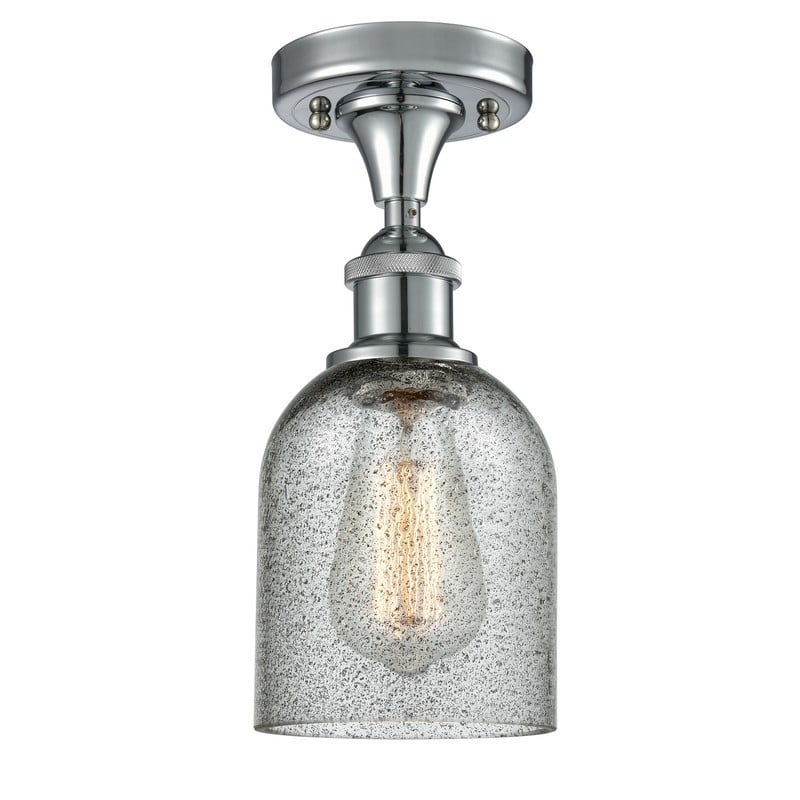 INNOVATIONS LIGHTING 516-1C-G257 BALLSTON CALEDONIA 5 INCH ONE LIGHT CHARCOAL GLASS SEMI-FLUSH MOUNT CEILING LIGHT