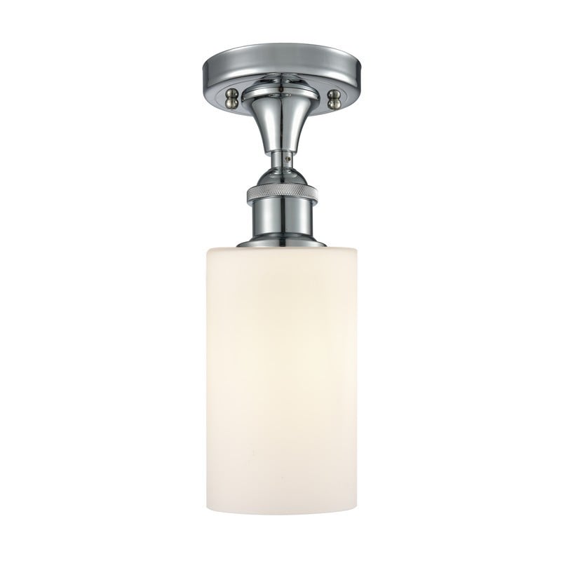 INNOVATIONS LIGHTING 516-1C-G801 BALLSTON CLYMER 1 LIGHT 3 7/8 INCH MATTE WHITE GLASS SEMI-FLUSH MOUNT CEILING LIGHT