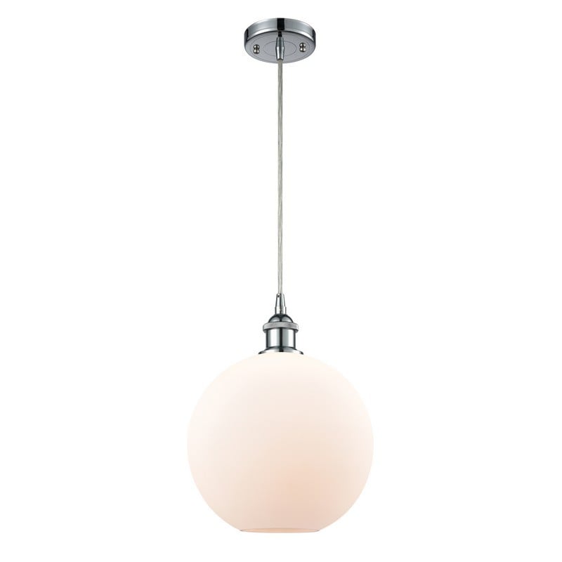 INNOVATIONS LIGHTING 516-1P-G121-10 BALLSTON LARGE ATHENS 10 INCH ONE LIGHT MATTE WHITE CASED GLASS MINI PENDANT