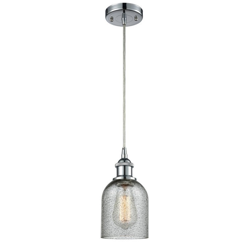 INNOVATIONS LIGHTING 516-1P-G257 BALLSTON CALEDONIA 5 INCH ONE LIGHT CHARCOAL GLASS MINI PENDANT