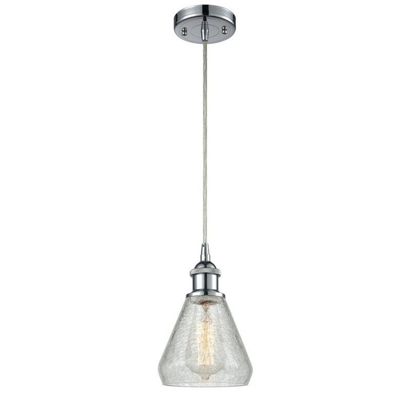 INNOVATIONS LIGHTING 516-1P-G275 BALLSTON CONESUS 6 INCH ONE LIGHT CLEAR CRACKLE GLASS MINI PENDANT