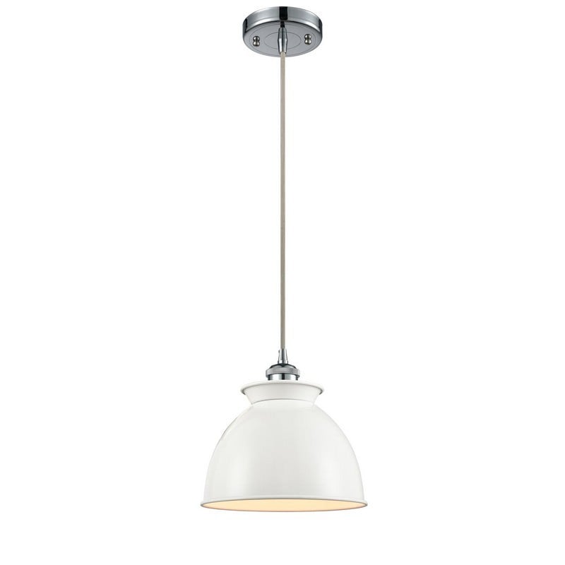 INNOVATIONS LIGHTING 516-1P-M14-W BALLSTON ADIRONDACK 1 LIGHT 8 1/8 INCH WHITE METAL SHADE MINI PENDANT