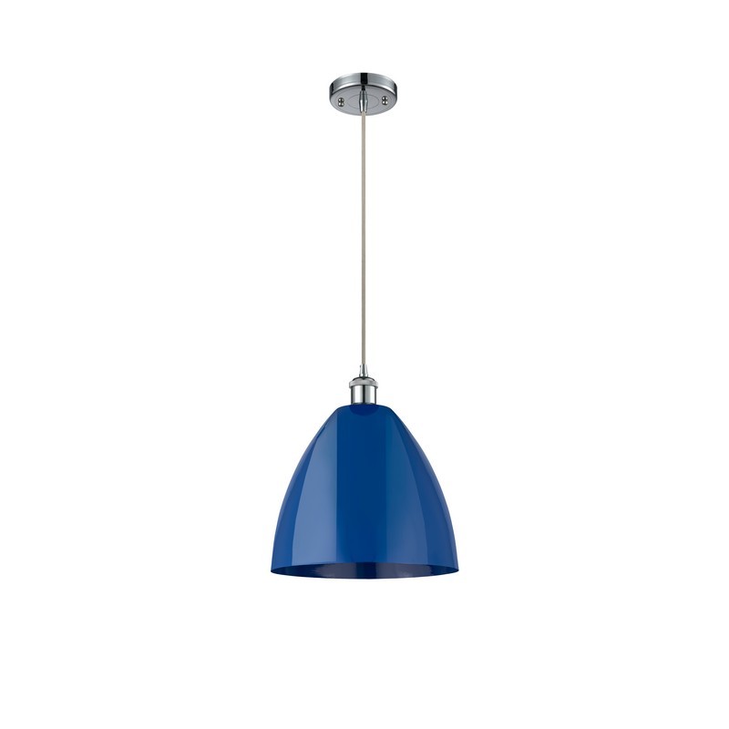 INNOVATIONS LIGHTING 516-1P-MBD-12-BL PLYMOUTH DOME BALLSTON 12 INCH 1 LIGHT CEILING MOUNT MINI PENDANT