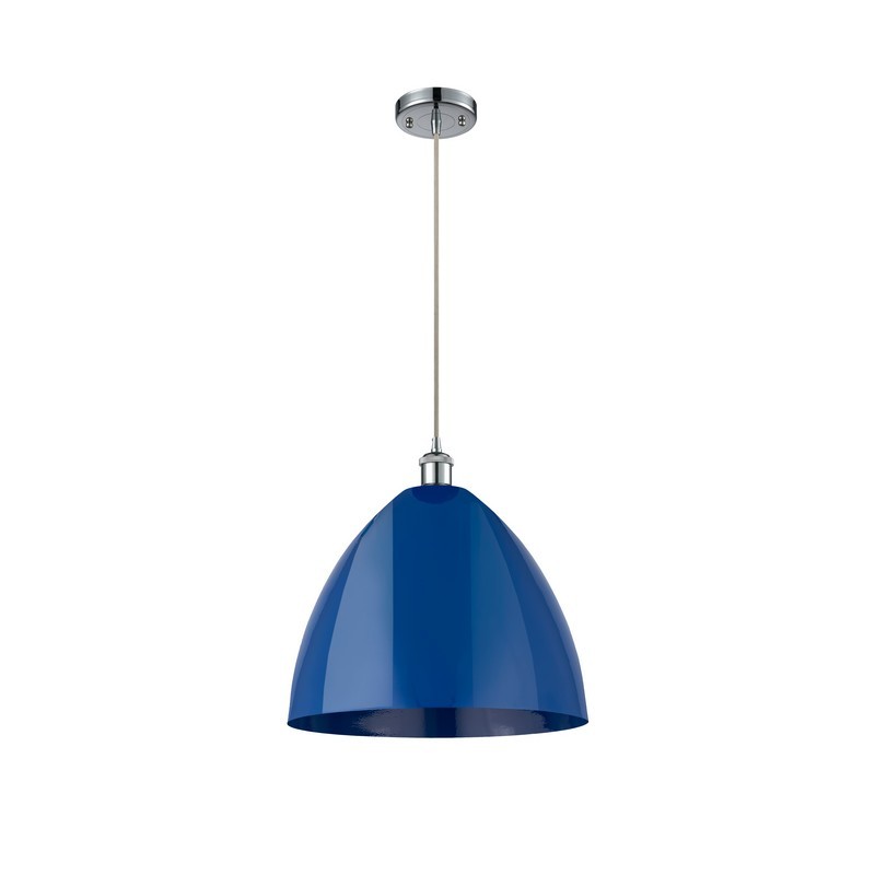 INNOVATIONS LIGHTING 516-1P-MBD-16-BL PLYMOUTH DOME BALLSTON 16 INCH 1 LIGHT CEILING MOUNT MINI PENDANT