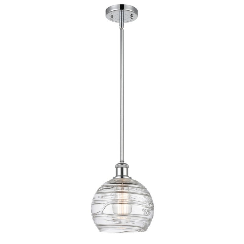 INNOVATIONS LIGHTING 516-1S-G1213-8 BALLSTON DECO SWIRL 8 INCH ONE LIGHT CLEAR GLASS MINI PENDANT