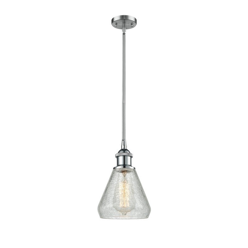 INNOVATIONS LIGHTING 516-1S-G275 BALLSTON CONESUS 6 INCH ONE LIGHT CLEAR CRACKLE GLASS PENDANT