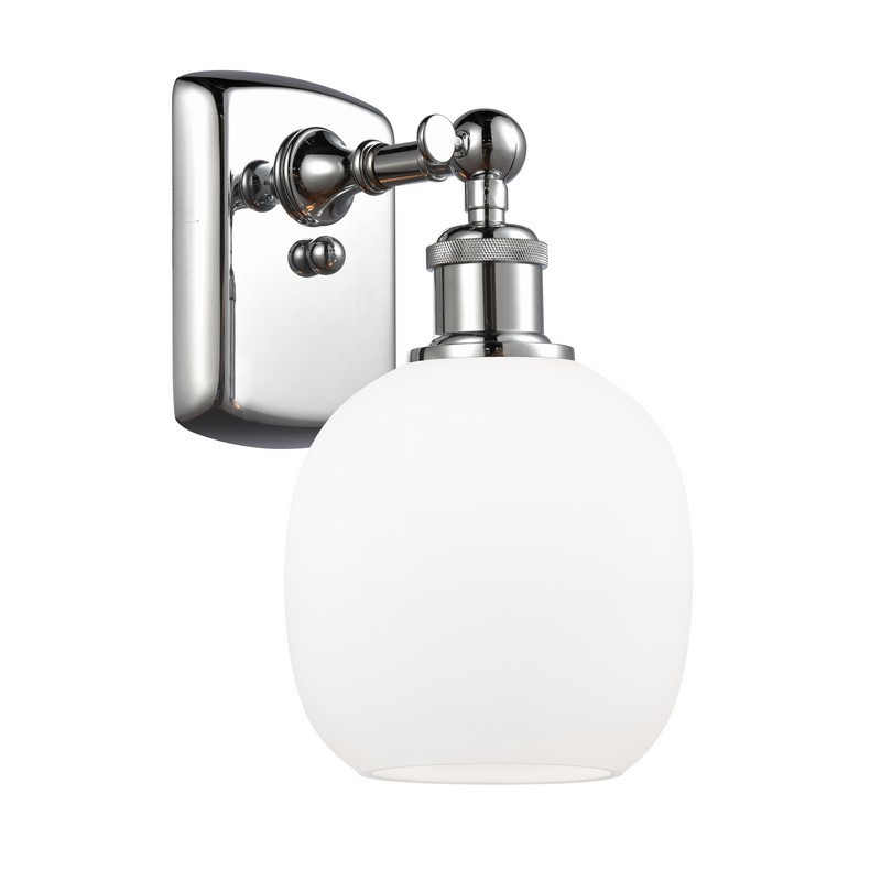 INNOVATIONS LIGHTING 516-1W-G101 BALLSTON BELFAST 6 INCH ONE LIGHT UP AND DOWN MATTE WHITE GLASS WALL SCONCE