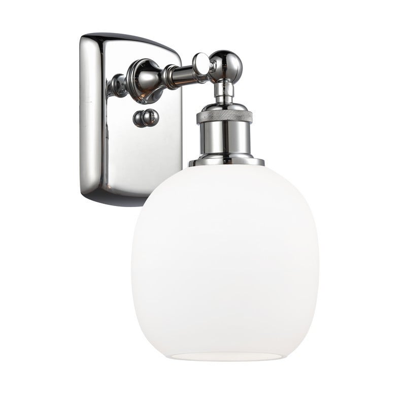 INNOVATIONS LIGHTING 516-1W-G101 BALLSTON BELFAST 6 INCH ONE LIGHT UP AND DOWN MATTE WHITE GLASS WALL SCONCE