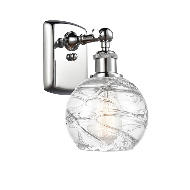 INNOVATIONS LIGHTING 516-1W-G1213-6 BALLSTON SMALL DECO SWIRL 6 INCH 1 LIGHT CLEAR GLASS WALL SCONCE