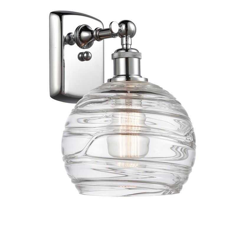 INNOVATIONS LIGHTING 516-1W-G1213-8 BALLSTON DECO SWIRL 8 INCH 1 LIGHT CLEAR GLASS WALL SCONCE