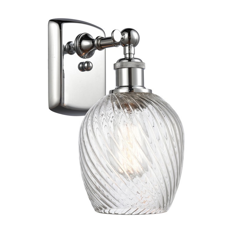 INNOVATIONS LIGHTING 516-1W-G292 BALLSTON SALINA 5 INCH ONE LIGHT UP AND DOWN CLEAR SPIRAL FLUTED GLASS WALL SCONCE