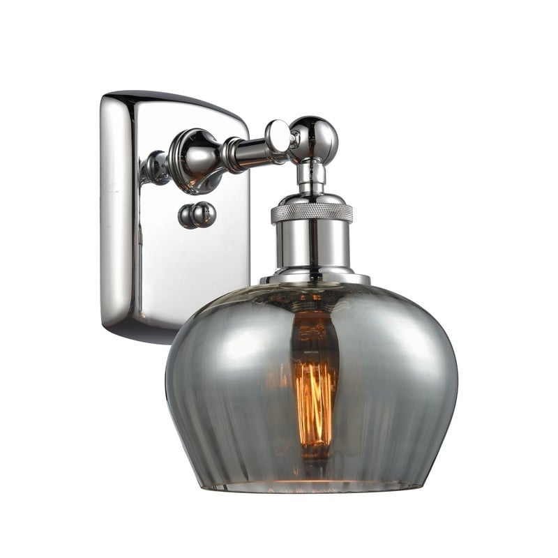 INNOVATIONS LIGHTING 516-1W-G93 BALLSTON FENTON 6 1/2 INCH ONE LIGHT UP AND DOWN SMOKED GLASS WALL SCONCE