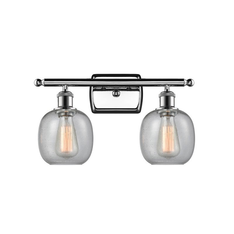 INNOVATIONS LIGHTING 516-2W-G104 BALLSTON BELFAST 16 INCH TWO LIGHT WALL MOUNT SEEDY GLASS VANITY LIGHT