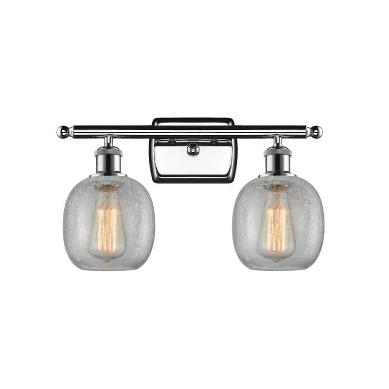 INNOVATIONS LIGHTING 516-2W-G105 BALLSTON BELFAST 16 INCH TWO LIGHT WALL MOUNT CLEAR CRACKLE GLASS VANITY LIGHT