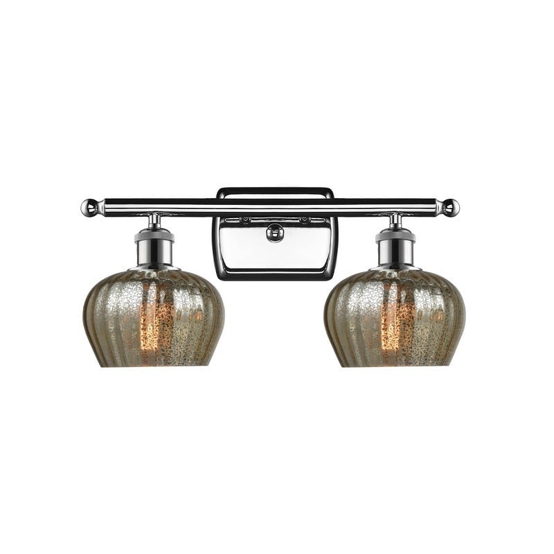 INNOVATIONS LIGHTING 516-2W-G96 BALLSTON FENTON 16 INCH TWO LIGHT WALL MOUNT MERCURY GLASS VANITY LIGHT