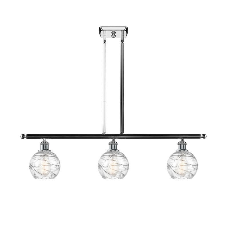 INNOVATIONS LIGHTING 516-3I-G1213-6 BALLSTON SMALL DECO SWIRL 36 INCH 3 LIGHT CLEAR GLASS ISLAND LIGHT