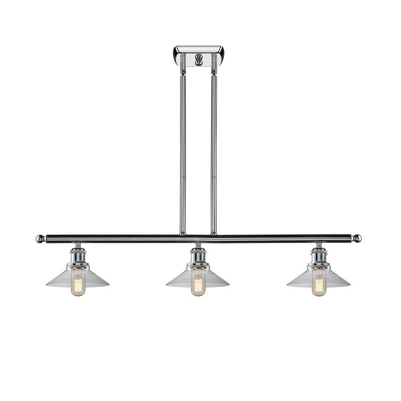 INNOVATIONS LIGHTING 516-3I-G132 BALLSTON DISC 36 INCH THREE LIGHT CLEAR CONE GLASS ISLAND LIGHT