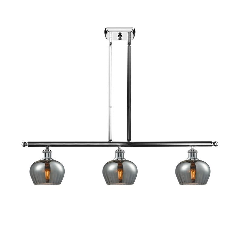 INNOVATIONS LIGHTING 516-3I-G93 BALLSTON FENTON 36 INCH THREE LIGHT SMOKED GLASS ISLAND LIGHT