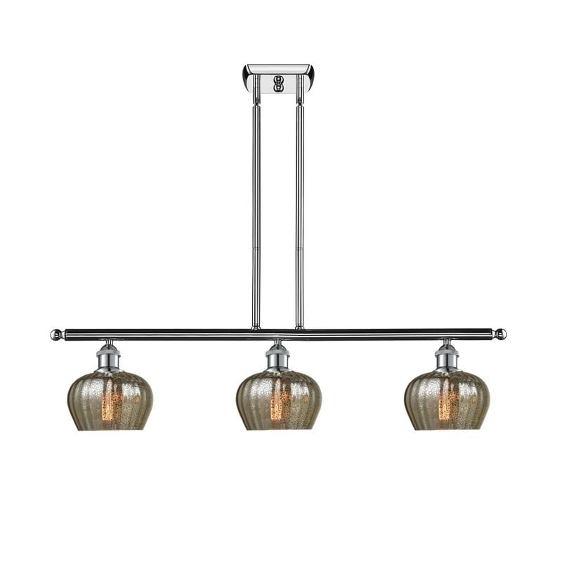 INNOVATIONS LIGHTING 516-3I-G96 BALLSTON FENTON 36 INCH THREE LIGHT MERCURY FLUTED GLASS ISLAND LIGHT