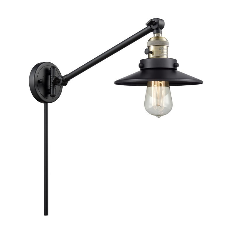 INNOVATIONS LIGHTING IL-237-M6 RAILROAD FRANKLIN RESTORATION 8 INCH 1 LIGHT WALL MOUNT SWING ARM LIGHT