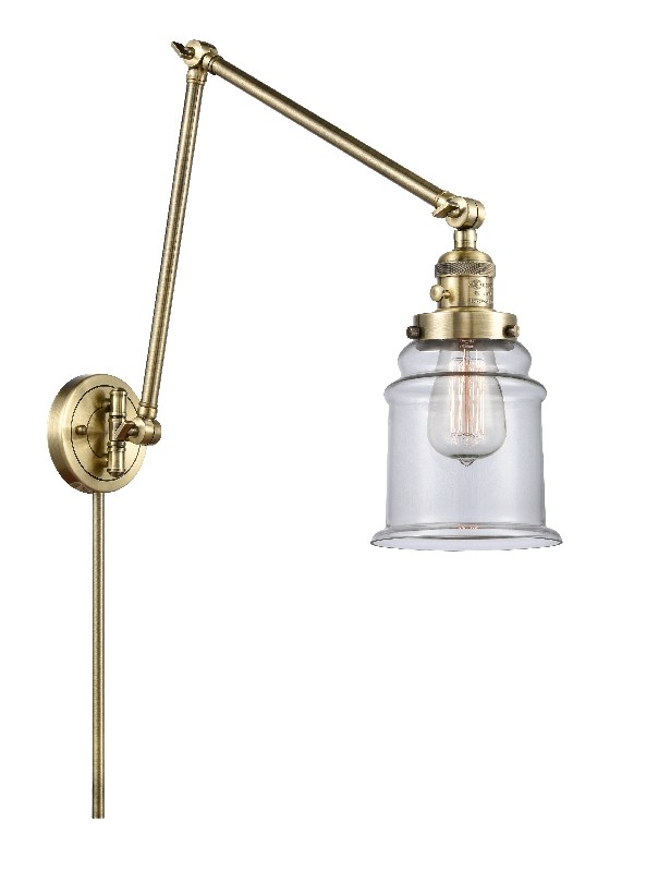 INNOVATIONS LIGHTING 238-G182 FRANKLIN RESTORATION CANTON 8 INCH ONE LIGHT UP OR DOWN CLEAR GLASS SWING ARM LIGHT