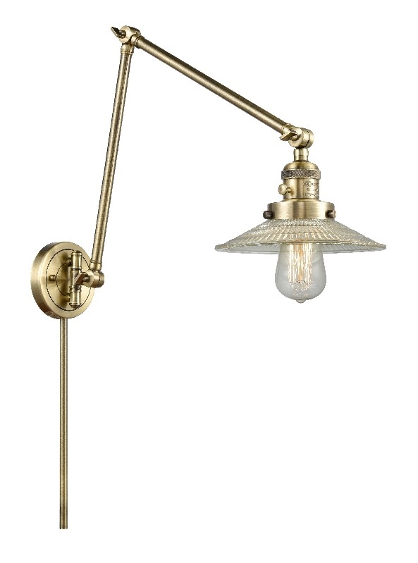 INNOVATIONS LIGHTING 238-G2 FRANKLIN RESTORATION HALOPHANE 8 1/2 INCH ONE LIGHT UP OR DOWN CLEAR GLASS SWING ARM LIGHT