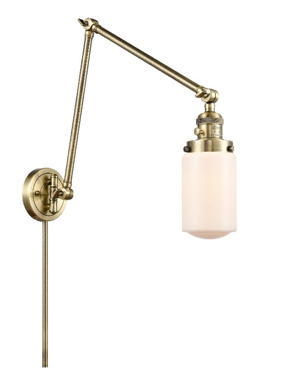 INNOVATIONS LIGHTING 238-G311 FRANKLIN RESTORATION DOVER ONE LIGHT 4 1/2 INCH MATTE WHITE CASED SWING ARM LIGHT