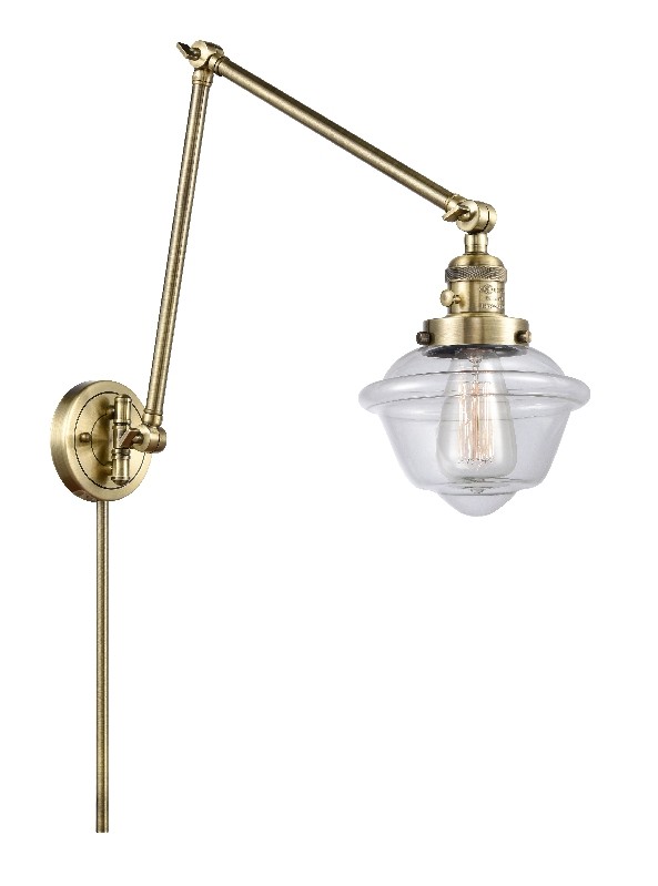 INNOVATIONS LIGHTING 238-G532 FRANKLIN RESTORATION SMALL OXFORD 8 INCH ONE LIGHT UP OR DOWN CLEAR GLASS SWING ARM LIGHT