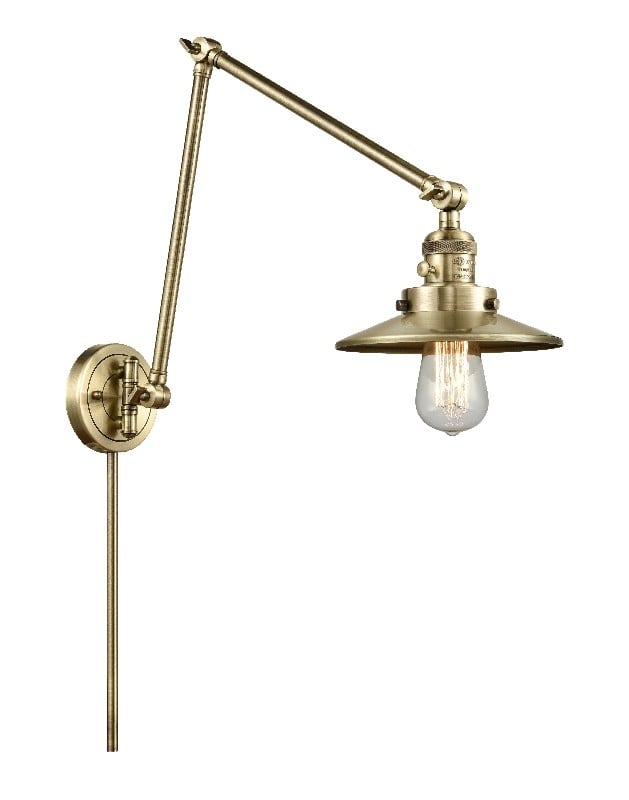 INNOVATIONS LIGHTING 238-M4 FRANKLIN RESTORATION RAILROAD 1 LIGHT 8 INCH METAL SHADE SWING ARM LIGHT