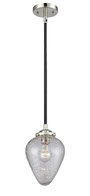 INNOVATIONS LIGHTING 284-1S-G165 NOUVEAU GENESEO 6 1/2 INCH ONE LIGHT CLEAR CRACKLE CASED GLASS MINI PENDANT