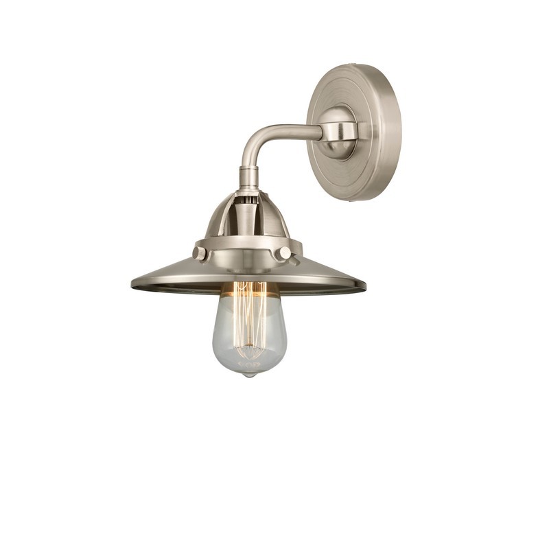 INNOVATIONS LIGHTING 288-1W-SN-M2-SN RAILROAD NOUVEAU 2 8 INCH 1 LIGHT WALL MOUNT WALL SCONCE IN BRUSHED SATIN NICKEL