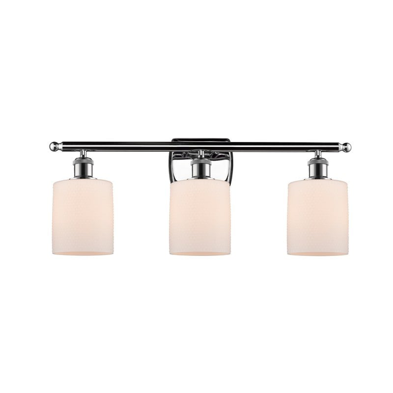 INNOVATIONS LIGHTING 516-3W-G111 BALLSTON COBBLESKILL 3 LIGHT 26 INCH WALL MOUNT MATTE WHITE GLASS VANITY LIGHT