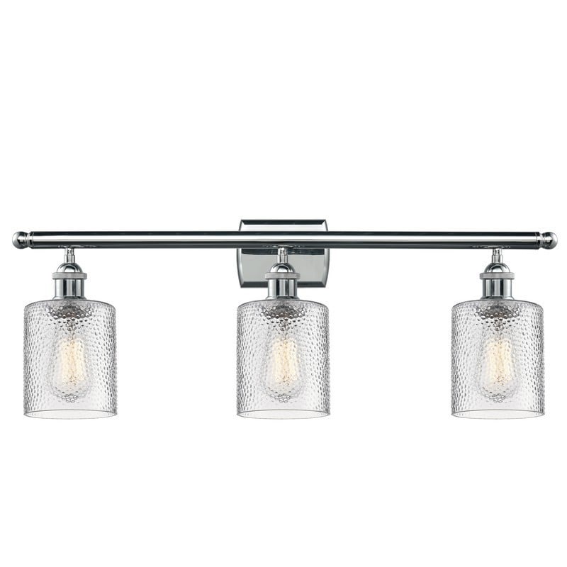 INNOVATIONS LIGHTING 516-3W-G112 BALLSTON COBBLESKILL 26 INCH THREE LIGHT WALL MOUNT CLEAR GLASS VANITY LIGHT