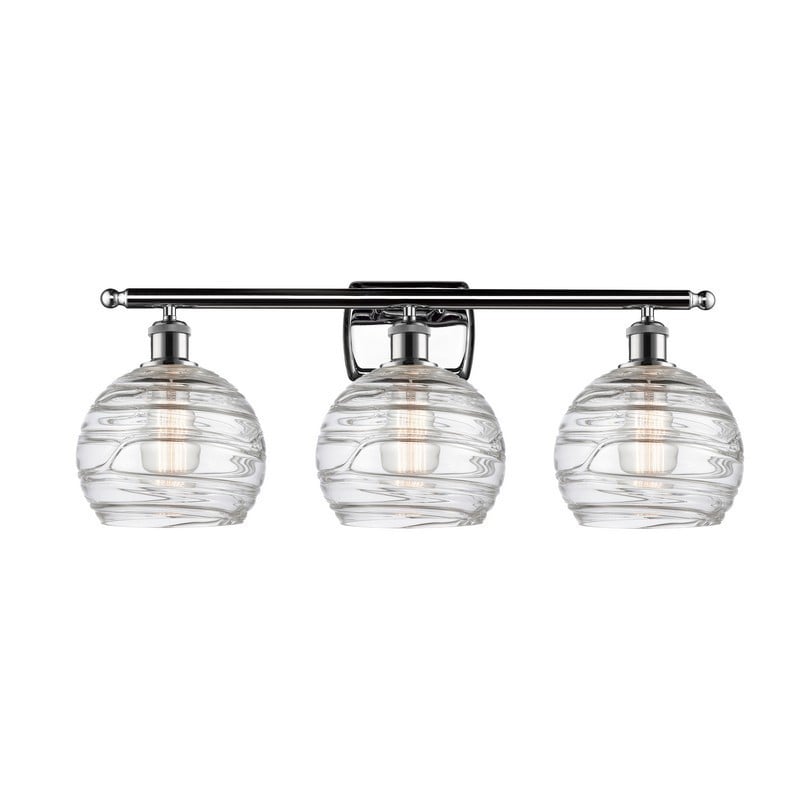 INNOVATIONS LIGHTING 516-3W-G1213-8 BALLSTON DECO SWIRL 3 LIGHT 26 INCH CLEAR VANITY LIGHT