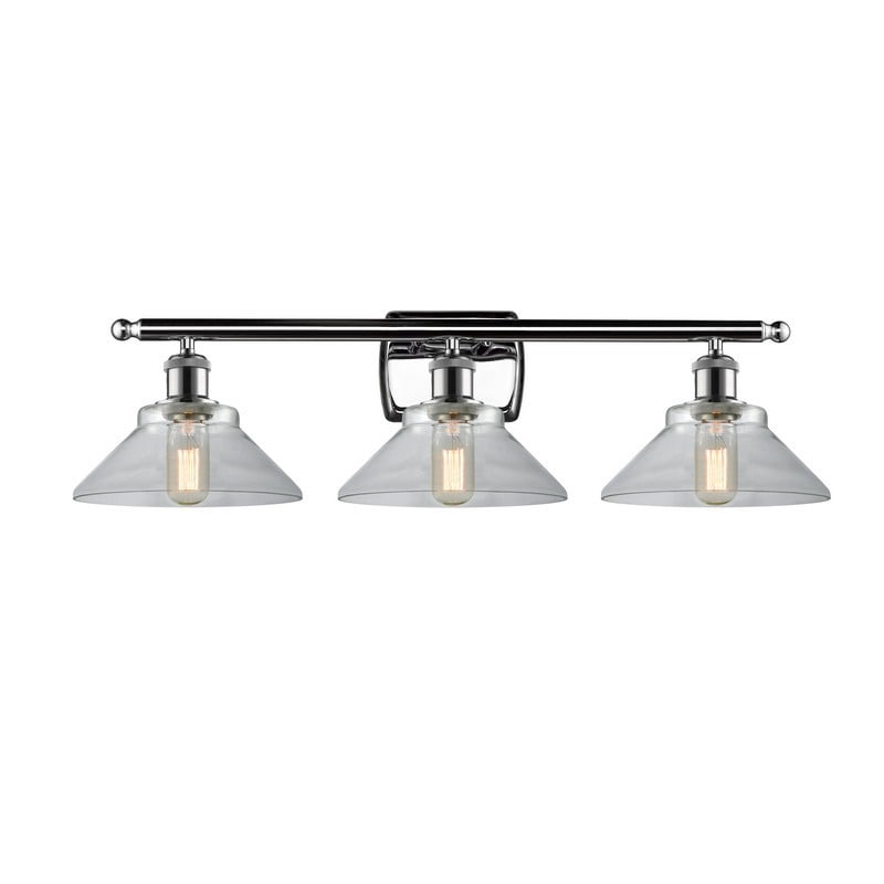 INNOVATIONS LIGHTING 516-3W-G132 BALLSTON DISC 26 INCH THREE LIGHT WALL MOUNT CLEAR GLASS VANITY LIGHT