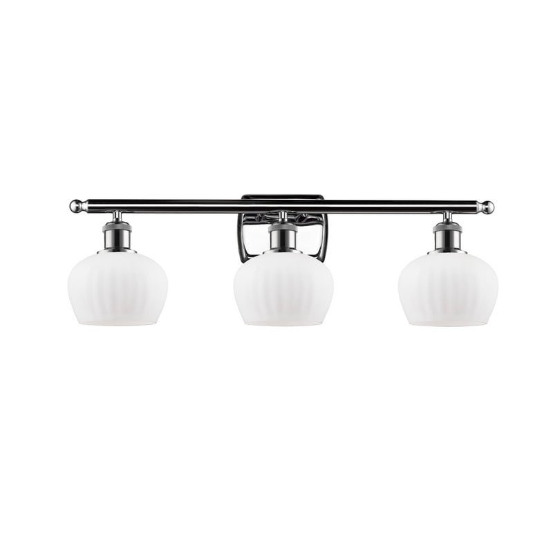 INNOVATIONS LIGHTING 516-3W-G91 BALLSTON FENTON 3 LIGHT 26 INCH WALL MOUNT MATTE WHITE GLASS VANITY LIGHT