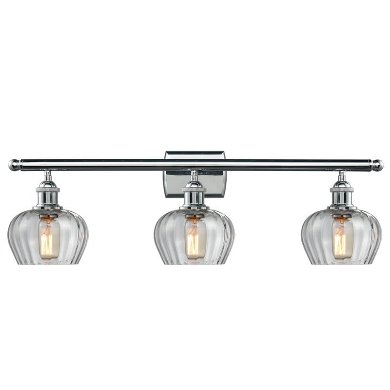 INNOVATIONS LIGHTING 516-3W-G92 BALLSTON FENTON 26 INCH THREE LIGHT WALL MOUNT CLEAR GLASS VANITY LIGHT