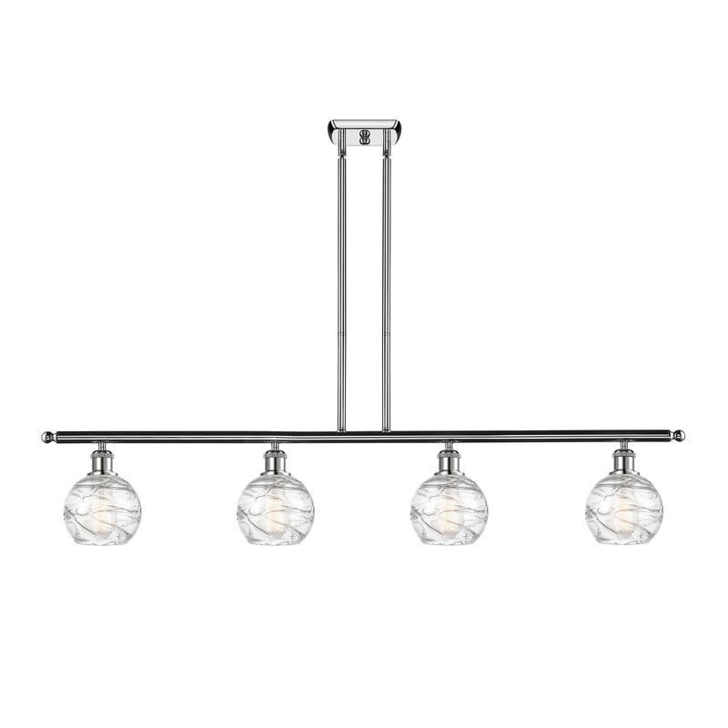 INNOVATIONS LIGHTING 516-4I-G1213-6 BALLSTON SMALL DECO SWIRL BALLSTON 46 INCH 4 LIGHT CLEAR GLASS ISLAND LIGHT