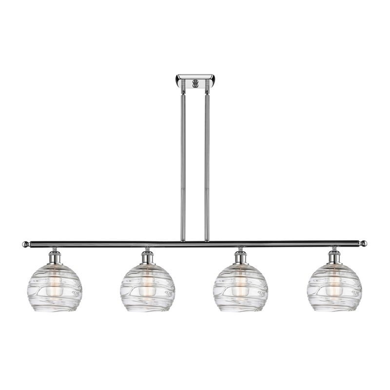 INNOVATIONS LIGHTING 516-4I-G1213-8 BALLSTON DECO SWIRL BALLSTON 48 INCH 4 LIGHT CLEAR GLASS ISLAND LIGHT