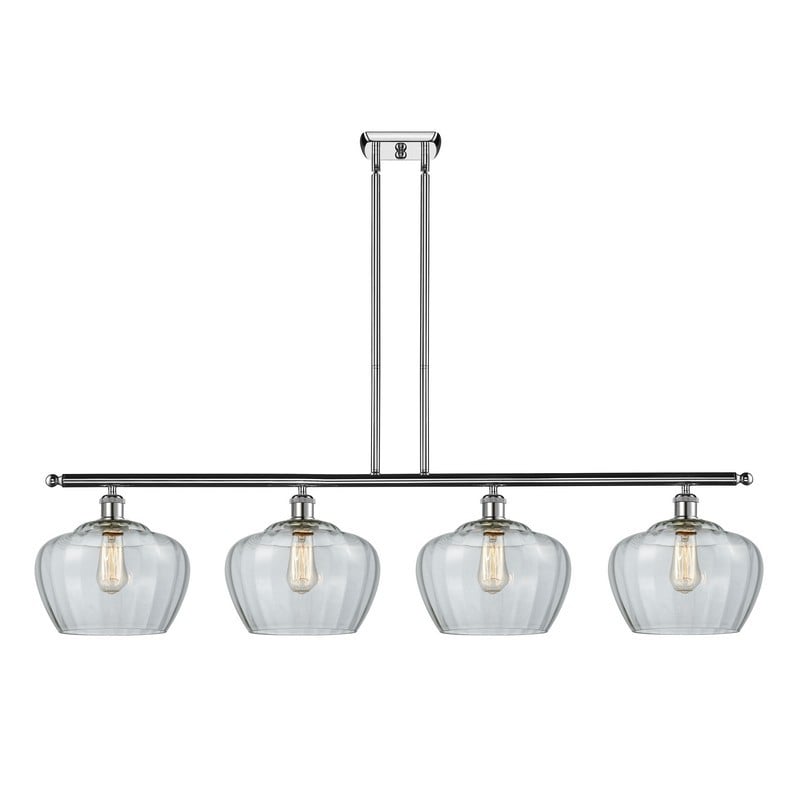 INNOVATIONS LIGHTING 516-4I-G92-L BALLSTON LARGE FENTON 48 INCH FOUR LIGHT CLEAR GLASS ISLAND LIGHT