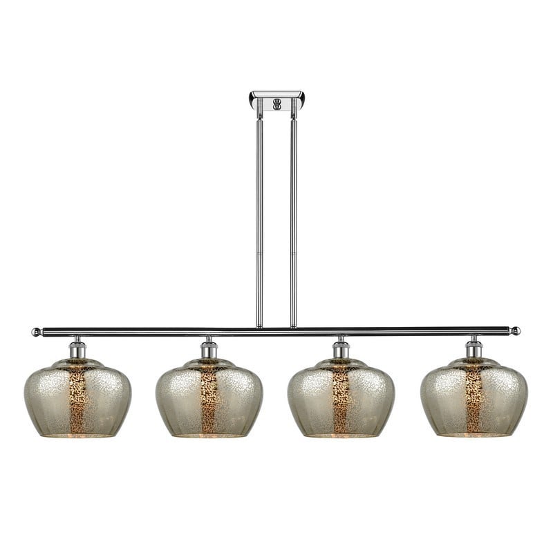 INNOVATIONS LIGHTING 516-4I-G96-L BALLSTON LARGE FENTON 48 INCH FOUR LIGHT MERCURY GLASS ISLAND LIGHT