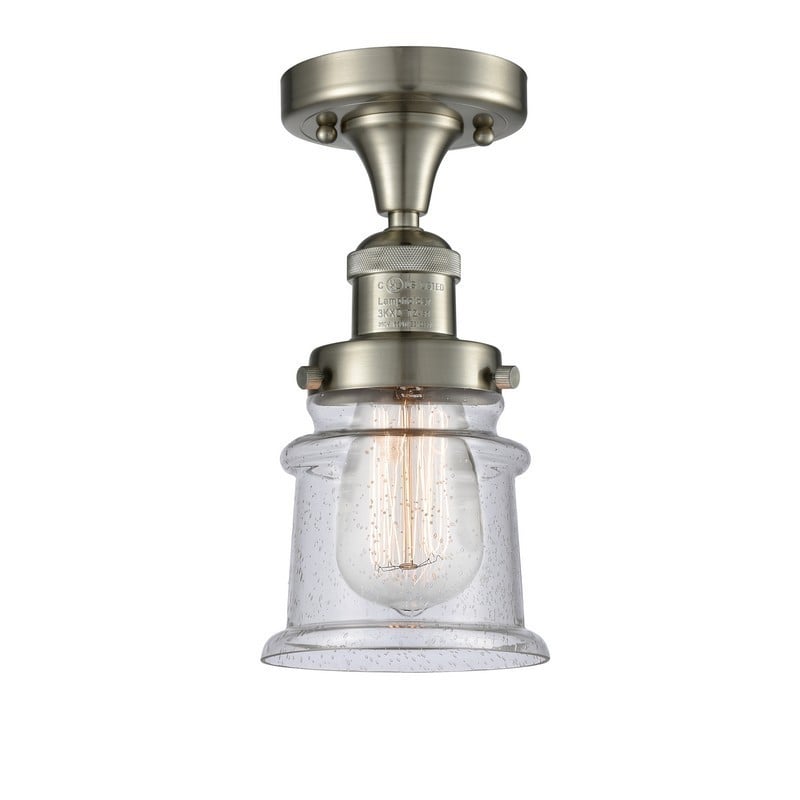 INNOVATIONS LIGHTING 517-1CH-G184S FRANKLIN RESTORATION SMALL CANTON 6 INCH ONE LIGHT SEEDY GLASS SEMI-FLUSH MOUNT CEILING LIGHT